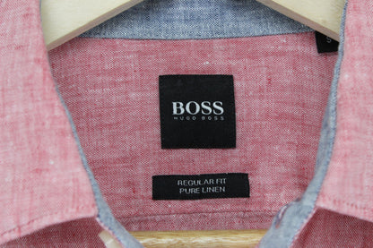 Mens Linen Shirt Long Sleeve Button Up