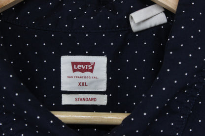 Mens Polka Dot Shirt Short Sleeve Button Up