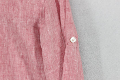 Mens Linen Shirt Long Sleeve Button Up