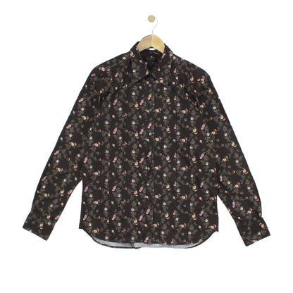 Mens Floral Shirt Long Sleeve Button Up