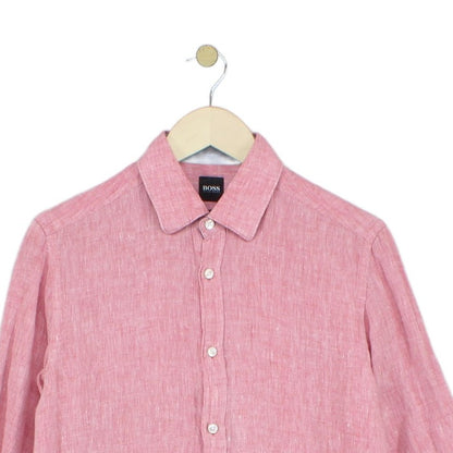 Mens Linen Shirt Long Sleeve Button Up