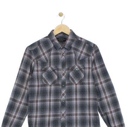 Mens Plaid Shirt Button Up Long Sleeve Snap