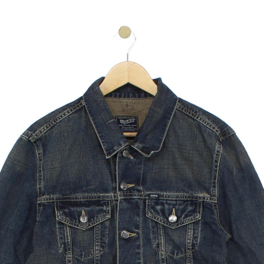 Mens Denim Jacket Button Up Classic Slim Fit