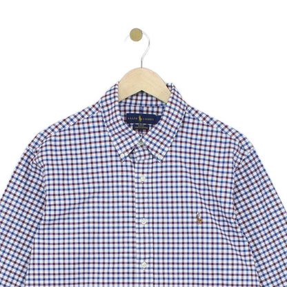 Mens Plaid Shirt Stretch Slim Fit Button Down
