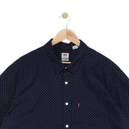 Mens Polka Dot Shirt Short Sleeve Button Up