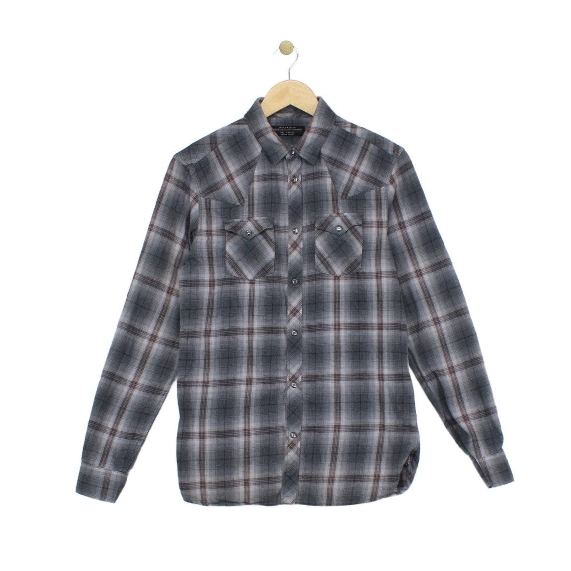 Mens Plaid Shirt Button Up Long Sleeve Snap