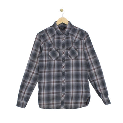 Mens Plaid Shirt Button Up Long Sleeve Snap