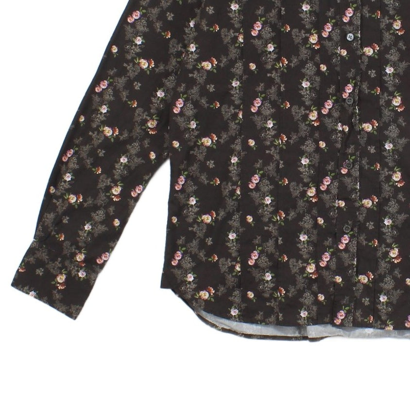 Mens Floral Shirt Long Sleeve Button Up