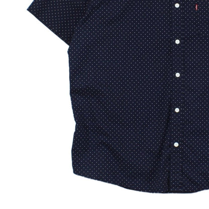 Mens Polka Dot Shirt Short Sleeve Button Up