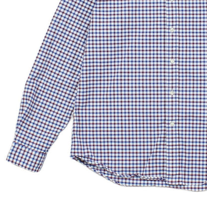 Mens Plaid Shirt Stretch Slim Fit Button Down