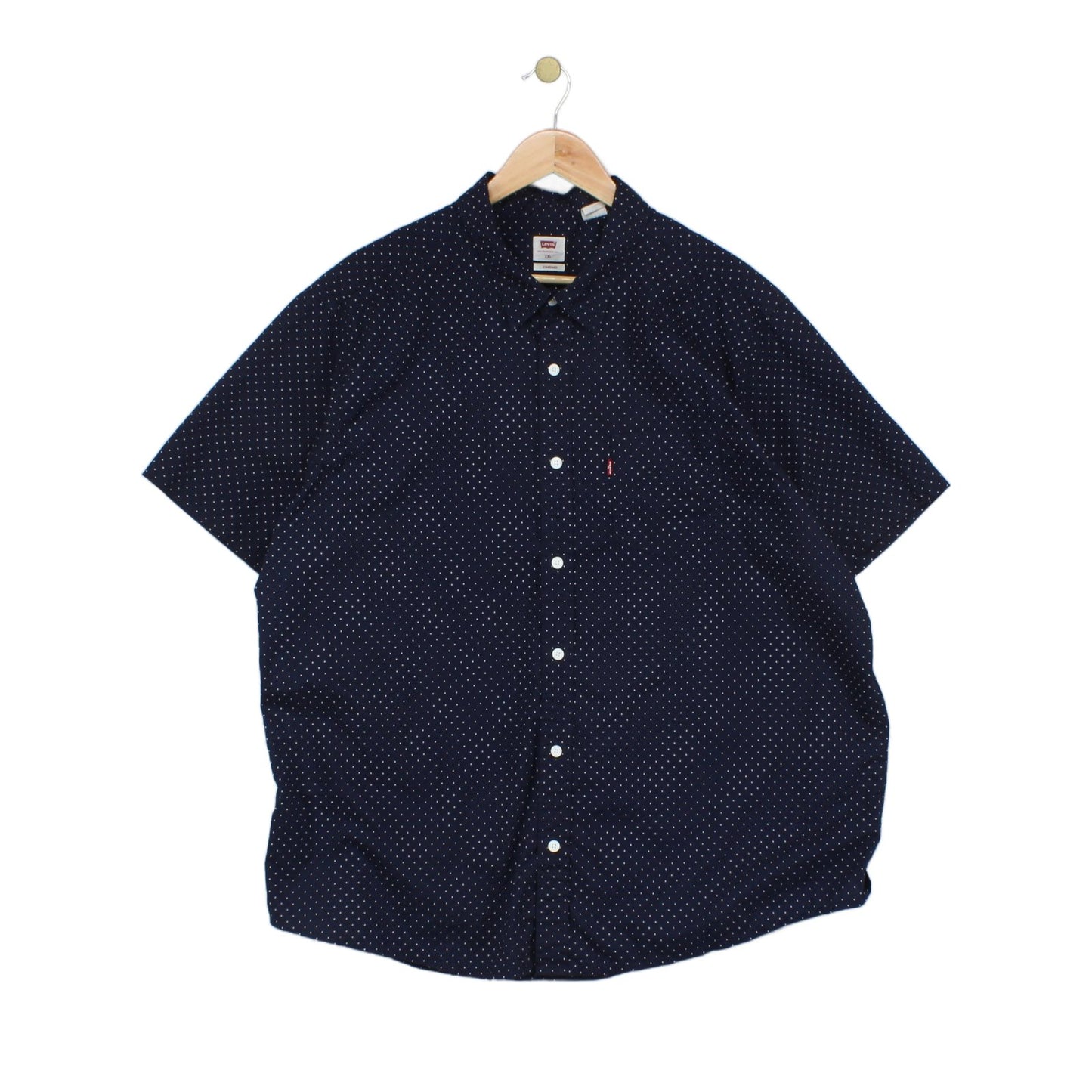 Mens Polka Dot Shirt Short Sleeve Button Up