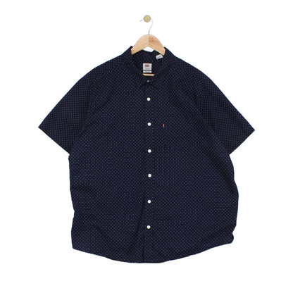 Mens Polka Dot Shirt Short Sleeve Button Up