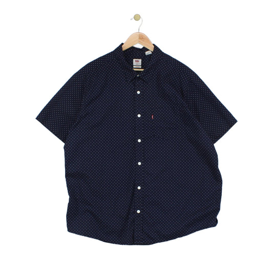 Mens Polka Dot Shirt Short Sleeve Button Up