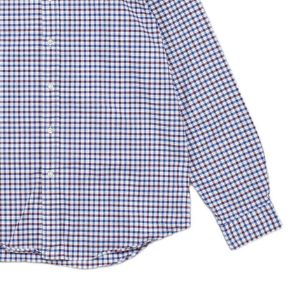 Mens Plaid Shirt Stretch Slim Fit Button Down