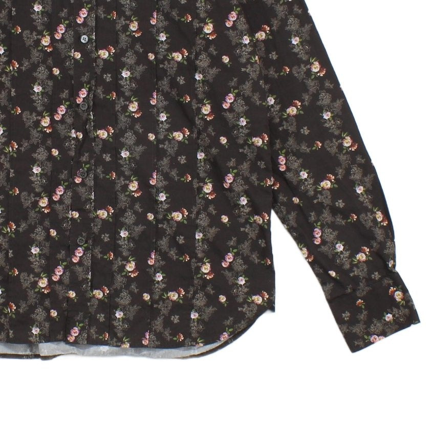 Mens Floral Shirt Long Sleeve Button Up