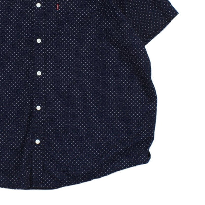 Mens Polka Dot Shirt Short Sleeve Button Up