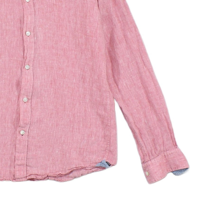 Mens Linen Shirt Long Sleeve Button Up
