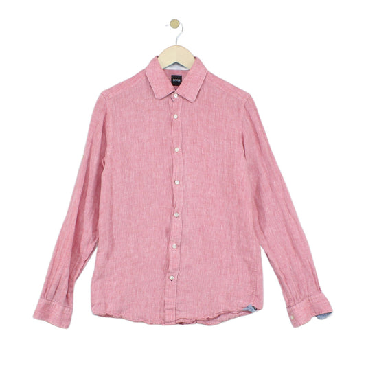 Mens Linen Shirt Long Sleeve Button Up