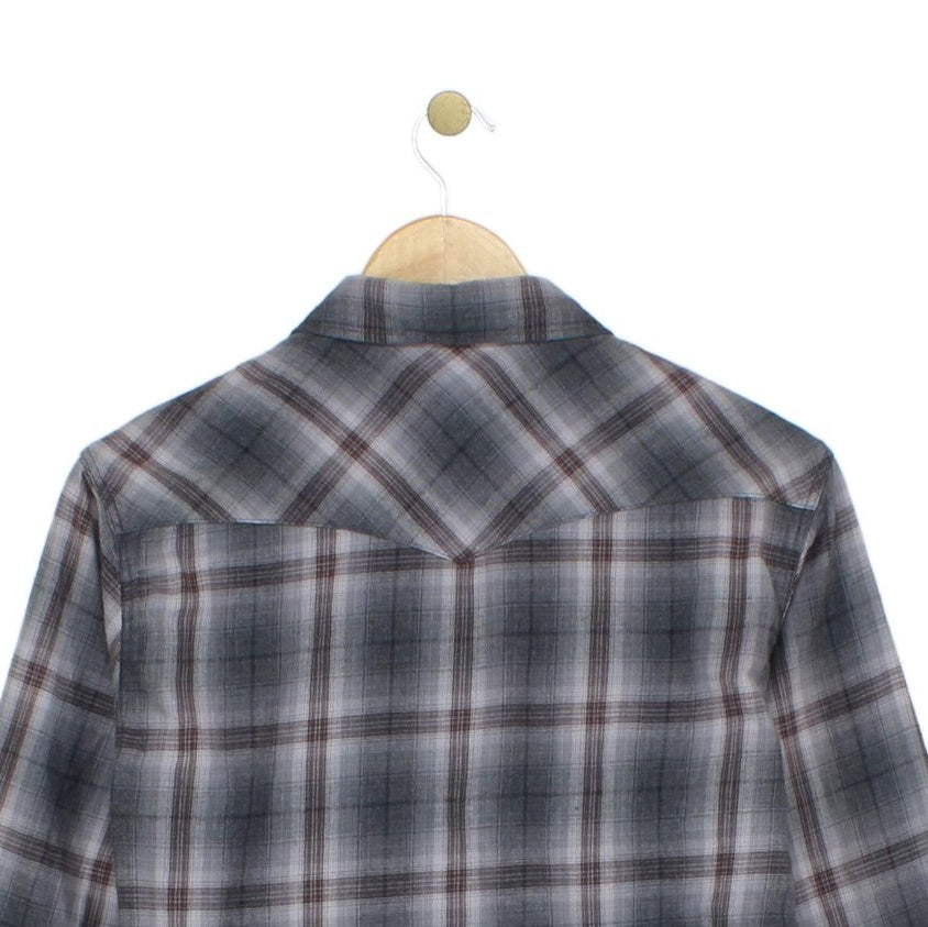 Mens Plaid Shirt Button Up Long Sleeve Snap