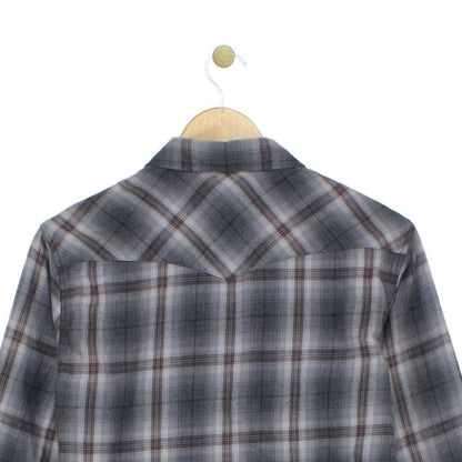 Mens Plaid Shirt Button Up Long Sleeve Snap