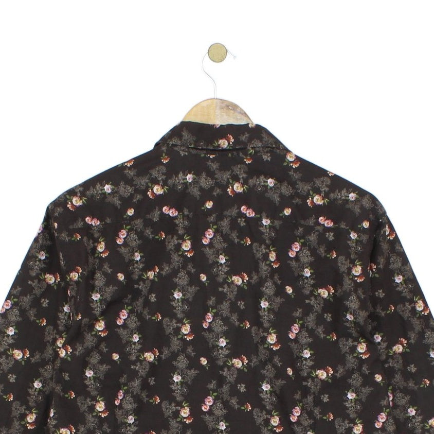 Mens Floral Shirt Long Sleeve Button Up