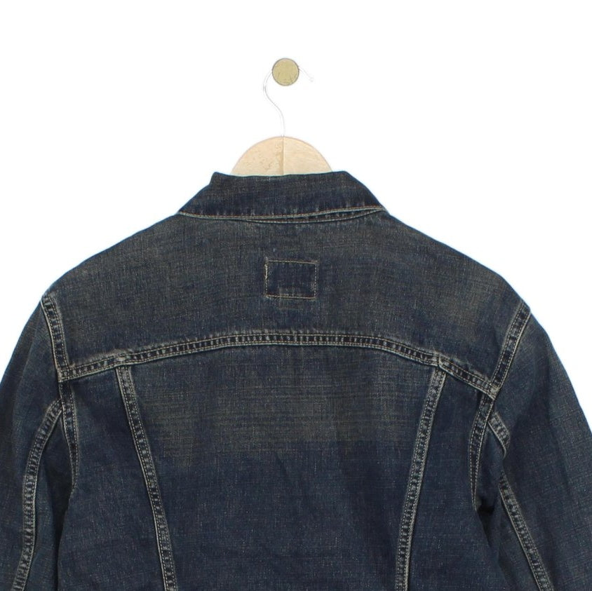 Mens Denim Jacket Button Up Classic Slim Fit