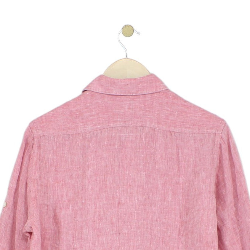 Mens Linen Shirt Long Sleeve Button Up