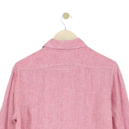 Mens Linen Shirt Long Sleeve Button Up