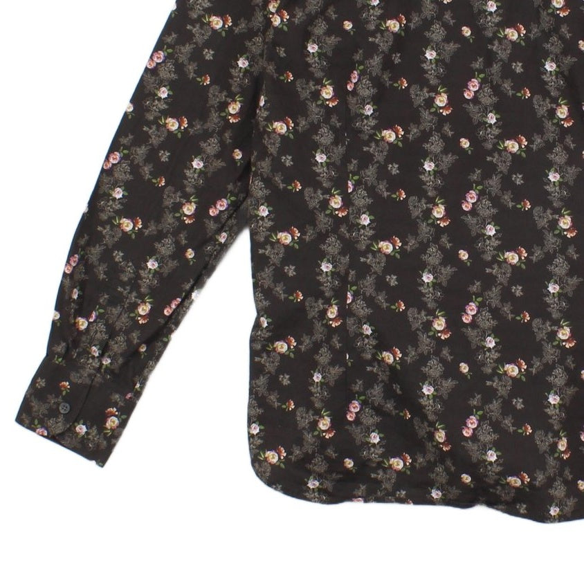 Mens Floral Shirt Long Sleeve Button Up