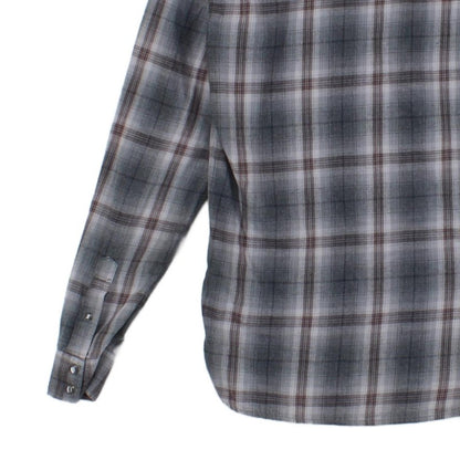 Mens Plaid Shirt Button Up Long Sleeve Snap