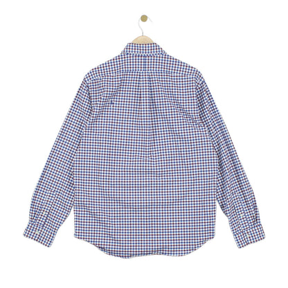 Mens Plaid Shirt Stretch Slim Fit Button Down