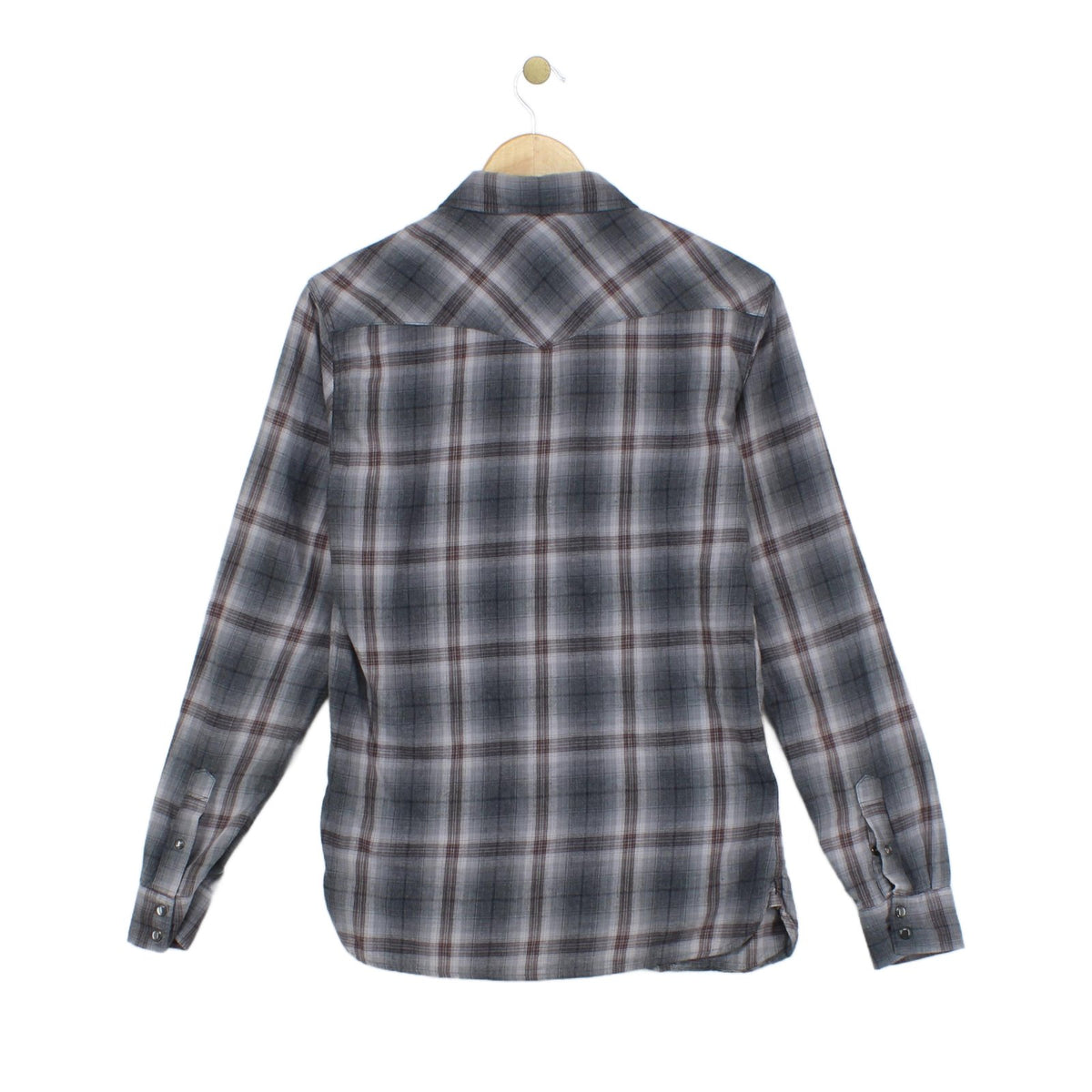 Mens Plaid Shirt Button Up Long Sleeve Snap