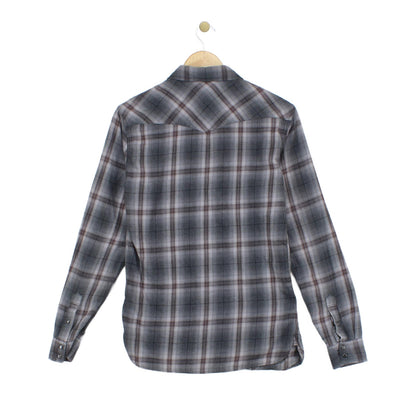 Mens Plaid Shirt Button Up Long Sleeve Snap