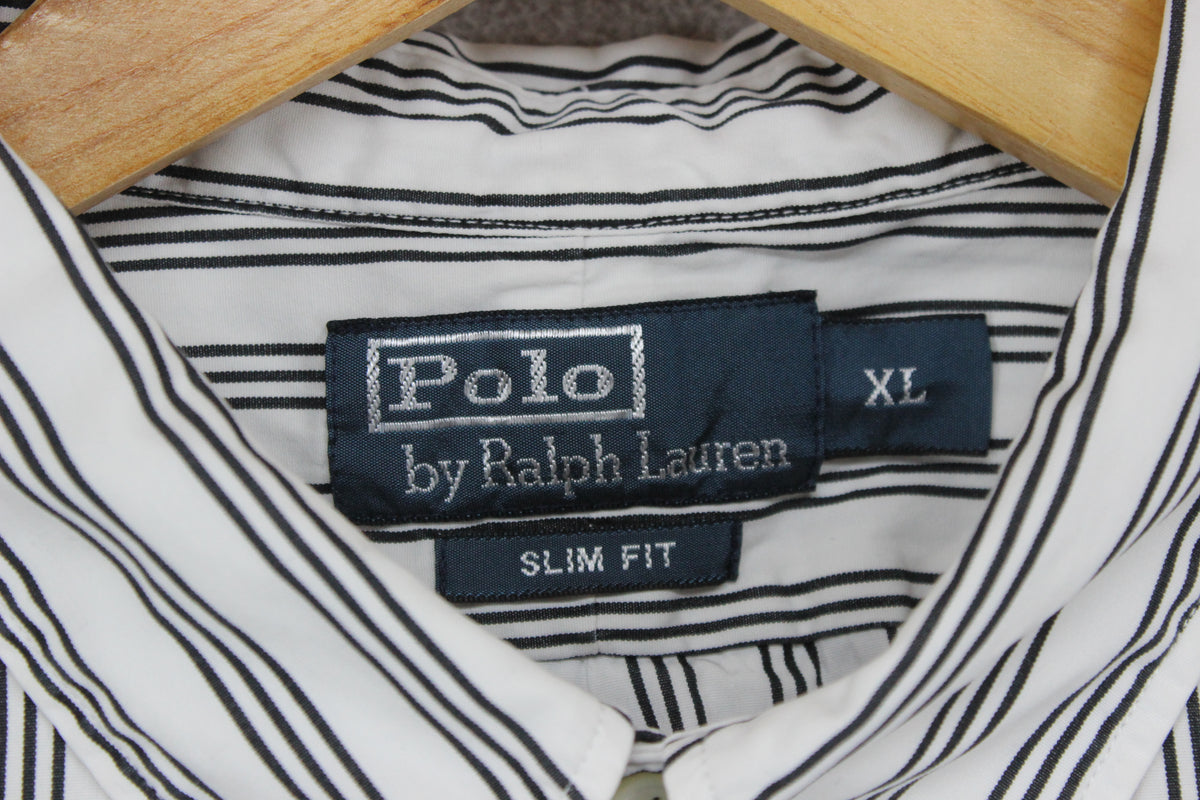 Mens Striped Shirt Slim Fit Long Sleeve