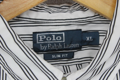Mens Striped Shirt Slim Fit Long Sleeve