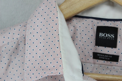Mens Shirt Regular Fit Stretch Long Sleeve