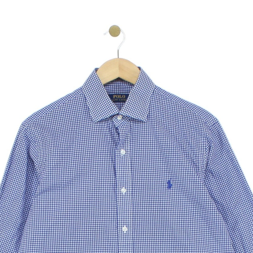 Mens Check Shirt Gingham Long Sleeve Button Up