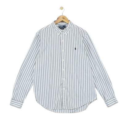 Mens Striped Shirt Slim Fit Long Sleeve