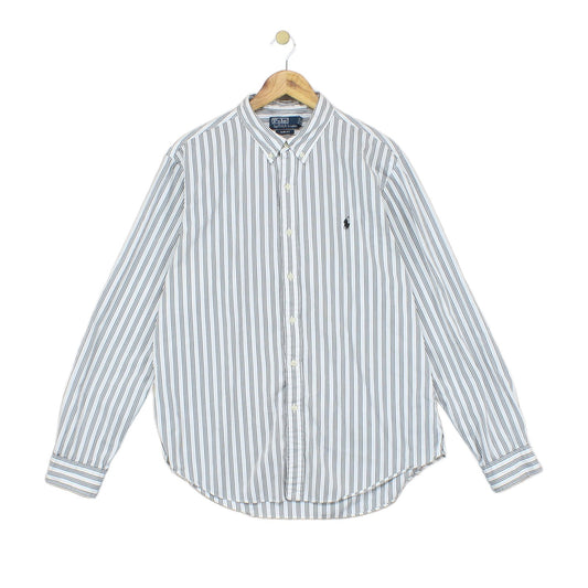 Mens Striped Shirt Slim Fit Long Sleeve