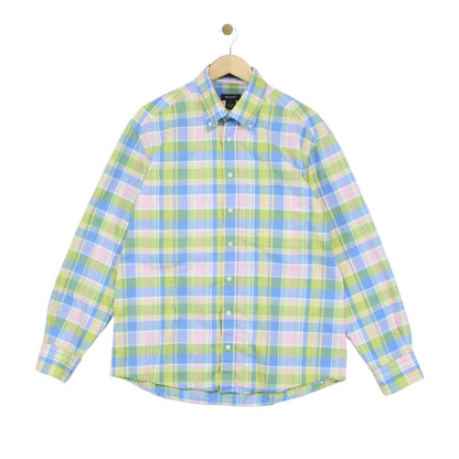 Mens Plaid Shirt Long Sleeve Button Up