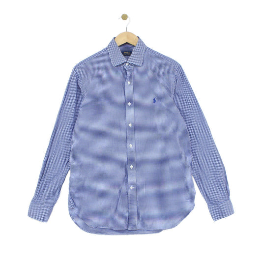 Mens Check Shirt Gingham Long Sleeve Button Up