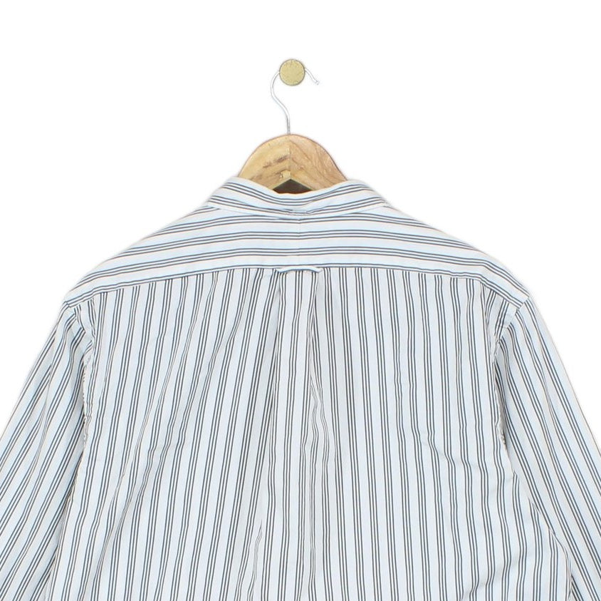 Mens Striped Shirt Slim Fit Long Sleeve