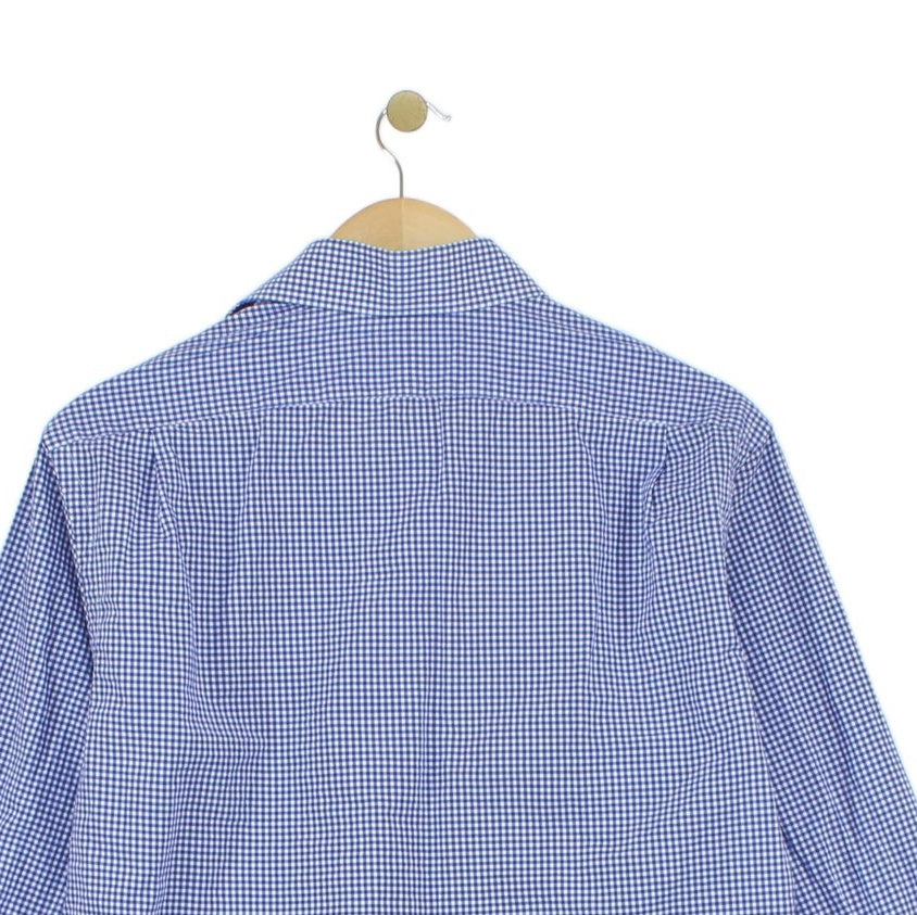 Mens Check Shirt Gingham Long Sleeve Button Up