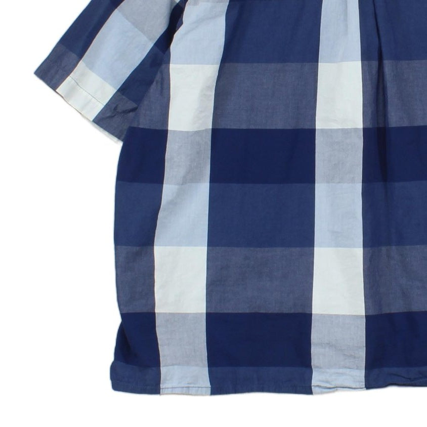 Mens Plaid Shirt Button Up Short Sleeve Oversized