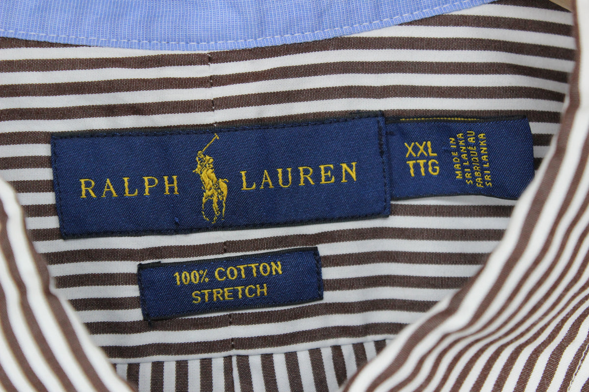 Mens Striped Shirt Button Down Stretch Long Sleeve