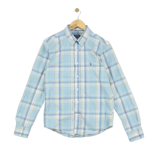 Mens Plaid Shirt Custom Fit Long Sleeve Casual
