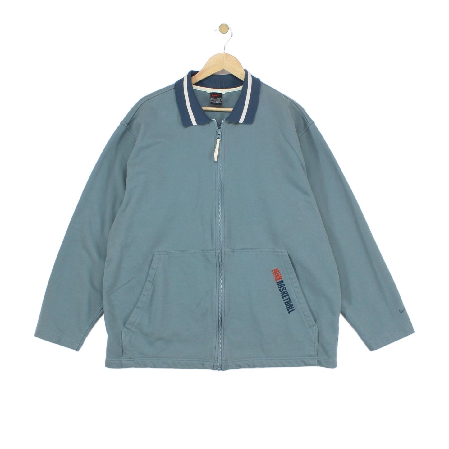 Mens Vintage Sweatshirt Basketball Full Zip Oversized