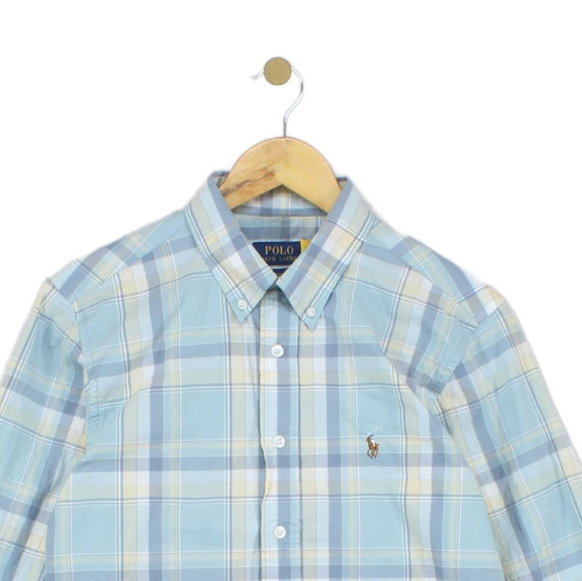 Mens Plaid Shirt Custom Fit Long Sleeve Casual