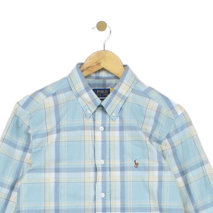 Mens Plaid Shirt Custom Fit Long Sleeve Casual