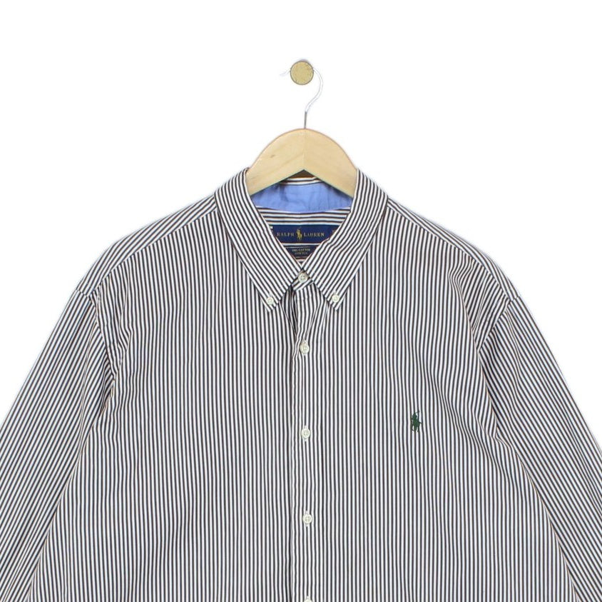 Mens Striped Shirt Button Down Stretch Long Sleeve